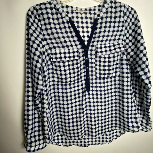 41 hawthorn women's blouse size M plaid - Picture 1 of 3